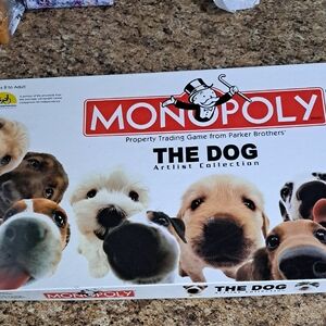 Monopoly The Dog Artist Collection Board Game - Red and White